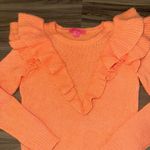 Lilly Pulitzer  Marceline‎ Sweater, Cantaloupe Orange Ruffle, Sold Out, Size XXS Photo 4