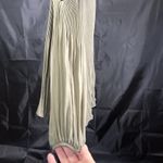 JustFab  Women Size M Olive Green Crew Neck Cold Shoulder Long Sleeve Blouse Photo 3