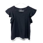 Banana Republic  M Top Tee Tshirt  linen short-sleeved crew-neck blouse ruffle Photo 0