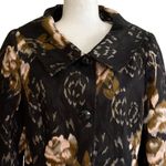 Bandolino Blazer Jacket Black Peach Brown Floral Metallic Wide Collar Size 10 Photo 10