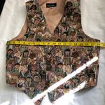 Unique vintage 90s tapestry vest with a funky, multi Photo 3