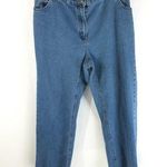 Woman Within Jeans Tapered Leg Elastic Back High Waist Medium Wash 12WP Photo 0