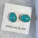 Sterling Silver Oval  And Turquoise Studs Photo 0
