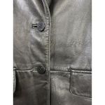Siena Studio Vintage Genuine Leather Button Front Jacket Size 6 Black Photo 9