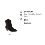 NIB! Lisa Vicky Sway Pointed Toe Suede Western Black Bootie Photo 10