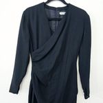 Giorgio Armani Le Collezioni Black Long Sleeves Ruched Wool Dress Womens Size 6 Photo 2
