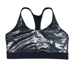 Zyia  Gunmetal Disco Ball Oil Slick‎ Luxe Sports Bra Metallic Silver Photo 1