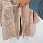 Loft Ann Taylor Chunky Knit Open Front Cardigan Sweater Cream Small Layering Photo 3