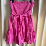 Mustard Seed NWT Pink strapless smocked mini dress Photo 1
