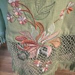 Nancy Bolen Lime Green Floral Jacket Size 14 Photo 4