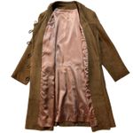 Vintage 60’s Leather Jacket Coat Brown Small Suede Leather Buttons Lined Collar Photo 1