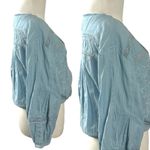 Free People  Dainty Edwardian Embroidered Lace Cottage Top Billowy Sleeves Medium Photo 5