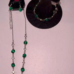 Paparazzi 💙 NWT  Bundle of 3 Emerald Green & Silver Jewelry Set Photo 0