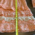 L&B  Embroidered Eyelet Tiered Top Ruffle Flare Bell Sleeves XL XXL 3/4 Sleeve Photo 6