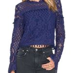 Tularosa Holly Top Blue Lace Pom Pom Photo 1