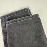 American Eagle  Size 4 Black Denim Mom Jean Stretch Zip Fly Straight Leg Hi Rise Photo 2