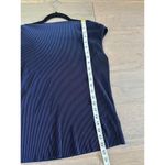 Pleione Ribbed Silk Short Sleeve Tank Top Navy Blue Size S Photo 2