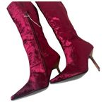 Colin Stuart  Red Velvet Leather Mid Calf Pointed Toe Heel Boots Size 7M Photo 11