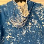 Cotton Citizen  Women’s Blue & White Paint Splatter Short Sleeve Hoodie Size XS Photo 5
