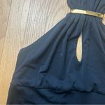 Maggy London NWT Maggy Long Strapless Halter Neck Dress w/ Gold Bar and Keyhole Details 10 Photo 2