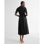 Quince Womens Tencel Jersey Midi Wrap Dress Tie Waist Shawl Collar Black S Photo 2