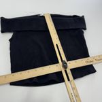 ZARA  Top‎ Womens Small Black Off Shoulder Ribbed Sweater Foldover Neck Pullover Photo 4