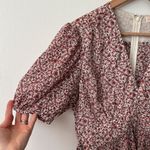 Tory Burch 4 Floral Printed Red Silk Blend Blouse Photo 3