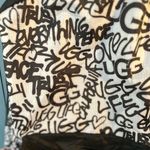 UGG  Small Black/White Logo Print Fabric Backpack Photo 8