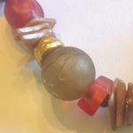 Casual Corner Gold Tone Purple Red Chunky Beaded Boho Retro Necklace Photo 6