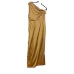 Petal and Pup  NWT $129 Bronze satin one shoulder maxi dress 12 L Photo 5