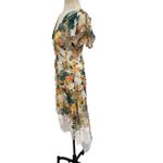 Anthropologie  V-Neck Ruffle Lace Slip Dress Floral White Multicolor Size US 4 Photo 6