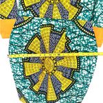 Handmade Colorful African Print Geometric Dress with Yellow Details Photo 6
