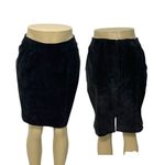 Yucantan Bay‎ 90s Vintage Suede Leather Pencil Skirt Knee Length Black Size 8 Black Photo 1