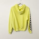 Aviator Nation  Neon Yellow Checkered Hoodie Sweatshirt Size XS Photo 5