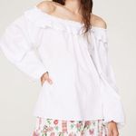 HILL HOUSE Lena Top 100% Cotton Womens L White Blouse Cottagecore Size L Photo 0