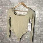 Lululemon Nulu Square Neck Long Sleeve Bodysuit Thong Cut NWT Size Medium (MOVT) Photo 1