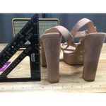 Chinese Laundry Arnette Women 6.5 M Pink Suede Open Toe Studded Platform Sandals Photo 8