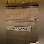 Nine West ✨Vintage old gold color Handbag Zip Clutch faux Leather Croc Embossed Photo 2