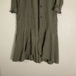 ZARA  Trafaluc TRF‎ Olive Oversized Shirt Dress w/ Frill Ruffle Small Lagenlook Photo 1