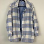BLANK NYC | Periwinkle Blue Plaid Oversized Shacket Size 1X Women's Photo 0