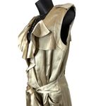 Cynthia Steffe  satin ruffle v neck utility belted mini shirt dress size 8 Photo 4