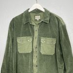 American Eagle Women M Green Corduroy Canvas Button Front Shirt 100% Cotton Photo 2