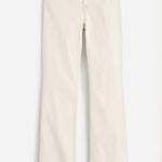 Madewell Kick Out Flare Jeans Size 31 NWT Ecru beige Raw Hem Full Length Photo 2