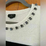 Talbots Merino Wool Short Sleeve Tee Style Sweater Color Block Jewel Trim Photo 4