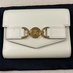 Versace Medusa '95 Tri-fold Smooth Grain Leather Compact Wallet In White - NWT Photo 0