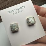 Kate Spade “opal” Glitter Square Gold Tone Pierced Stud Earrings NWT $32 Photo 3