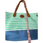 Dooney & Bourke  Striped Nylon Sullivan Shopper Tote In Mint green, White, & Blue Photo 10