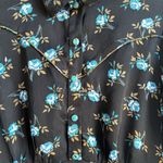 Sandro Paris Black Floral Button-Front Satin Dress- Size 38 (US 6) 100% Viscose Photo 9