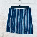 Free People Blue Stretch Cotton Striped Denim Mini Skirt Womens size 6 Photo 2