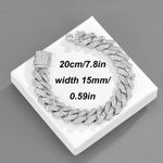 Men Silver Punk Hip Hop Style Btacelet Photo 2